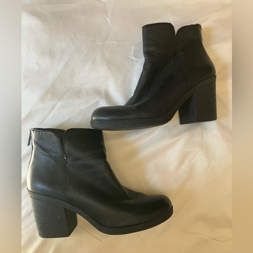 Lucky Brand Orsann Black Ankle Boot Block Heel Size 10
